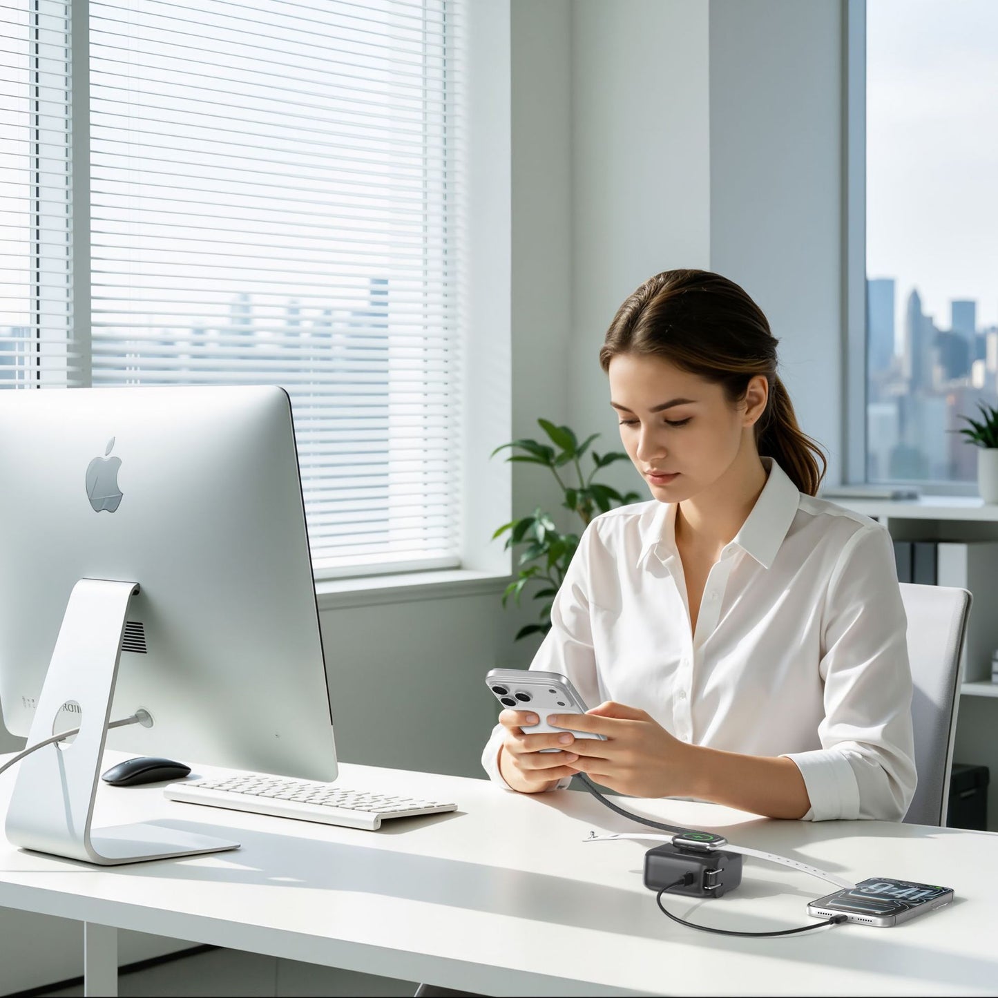 Kompaktes Ladegerät mit Integriertem Usb-C-Kabel und Digitalem Display Brehn