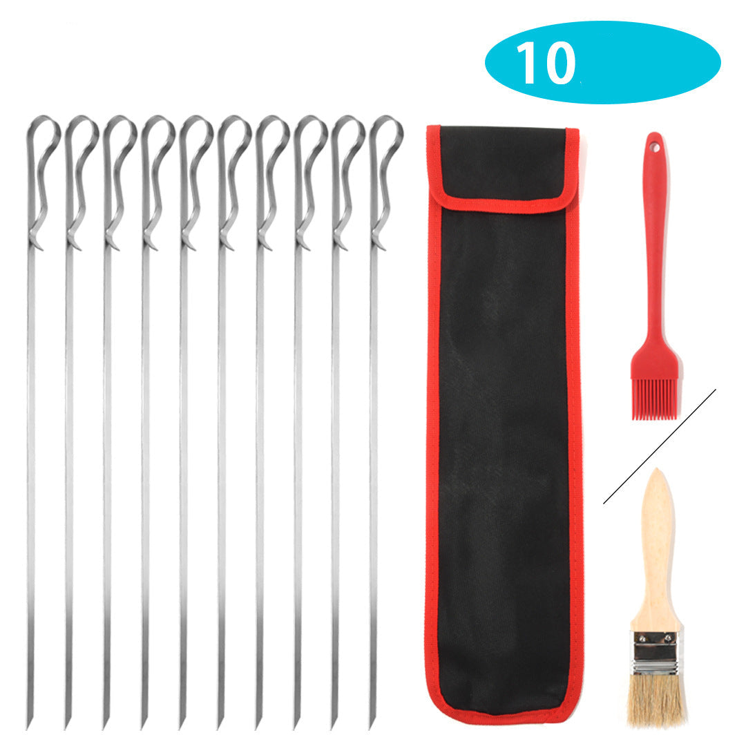 Flache Edelstahl Grillspieße mit Öse und Spitzer Spitze Brehn