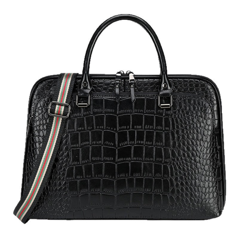 Elegante Laptop-Aktentasche Im Krokodil-Look Brehn