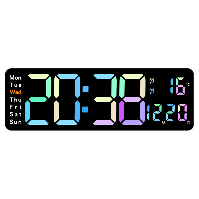 Digitaler Multifunktionswecker mit mehrfarbigem LED-Display und Temperaturanzeige Brehn