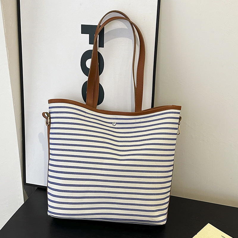 WoStriped Canvas Strandtasche Brehn