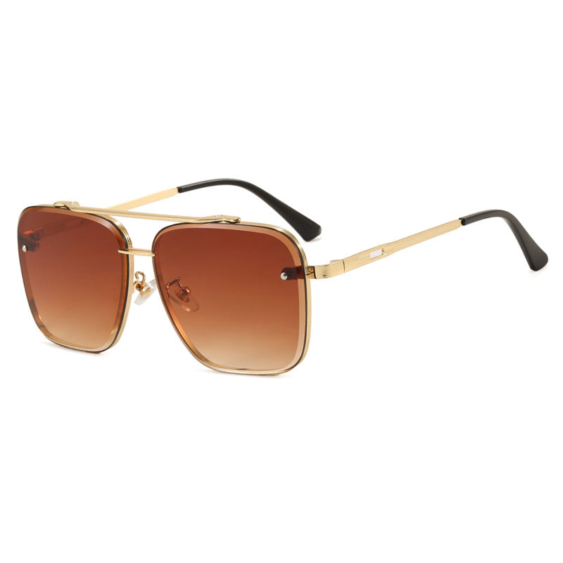 Damen quadratische Sonnenbrille mit schützenden Gläsern und modernem Metallrahmen Brehn