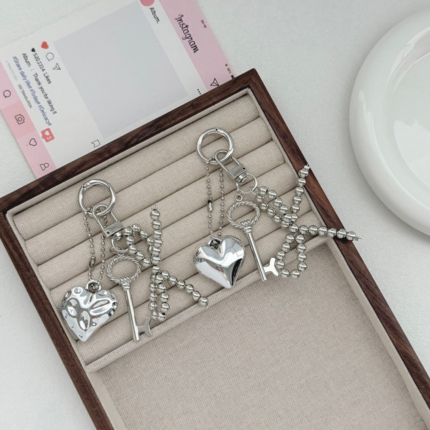 Elegante herzförmige Schlüsselanhänger Brehn