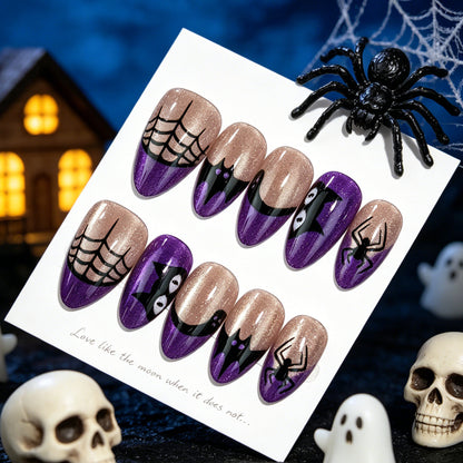 Gothic Spider Web Press-On Nagelkunst Set