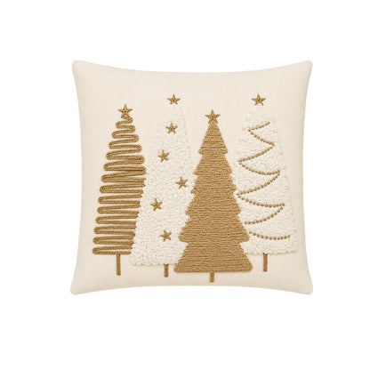 Bestickte Texturierte Weihnachtsbaum Quadrat Kissenhülle