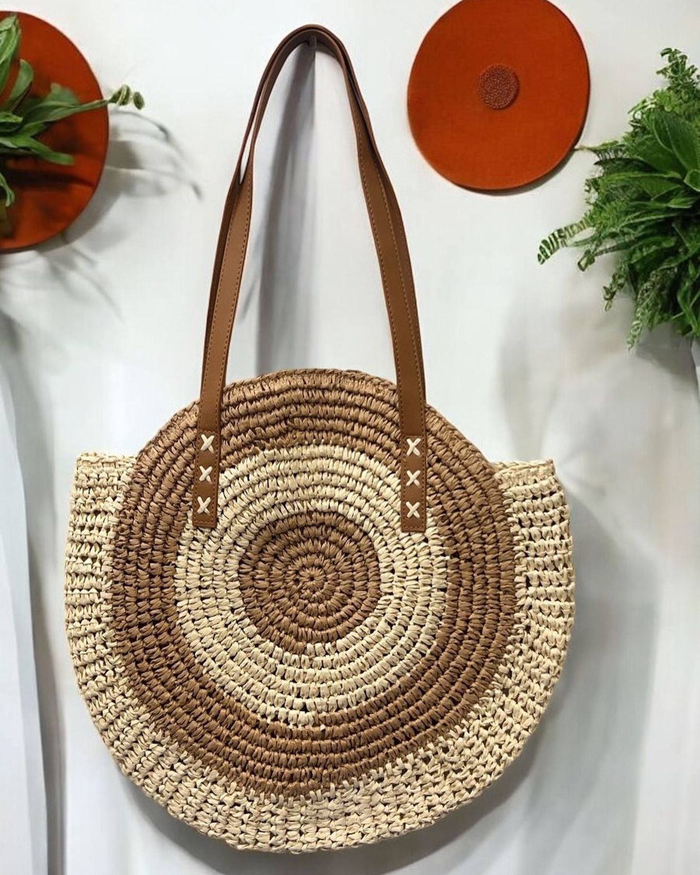 Runde Geflochtene Tasche Brehn