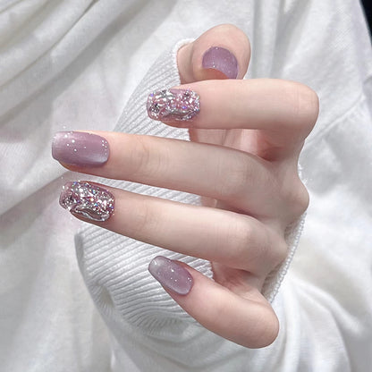 Glitzernde mit Strass verzierte Press-On Nägel Brehn