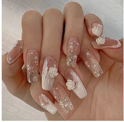 Elegante Blumen Press-On Nagelverlängerungen