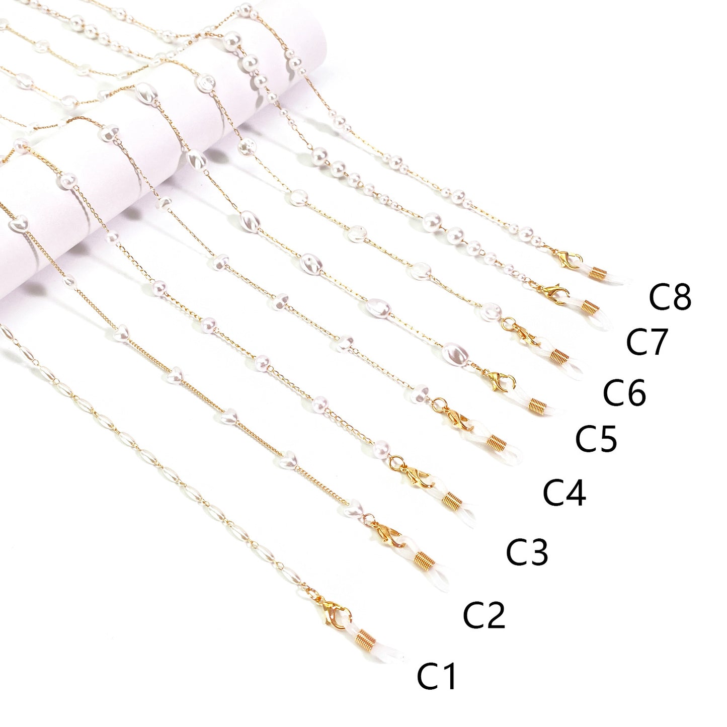 Elegante mit Perlen akzentuierte Brillenketten Brehn