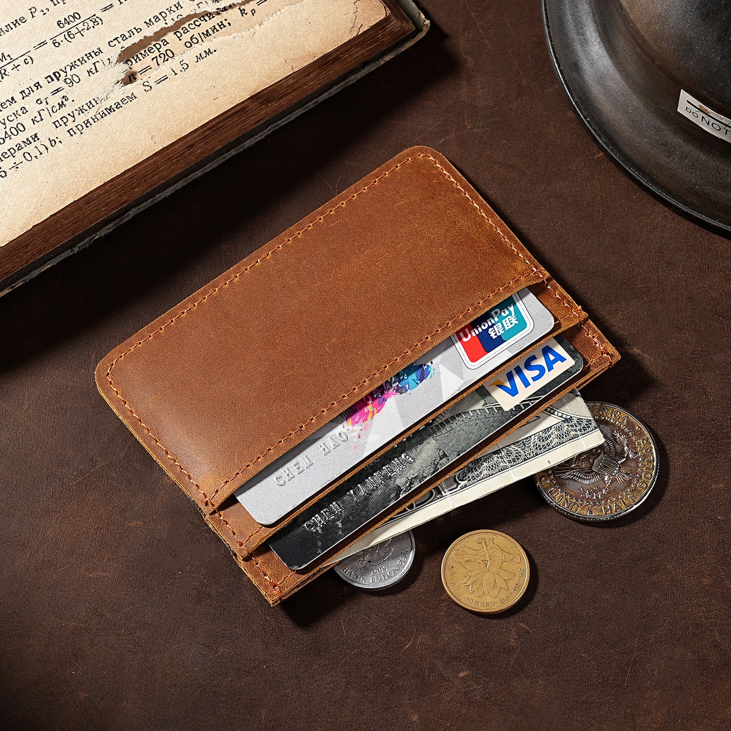Vintage Leder Kartenhalter