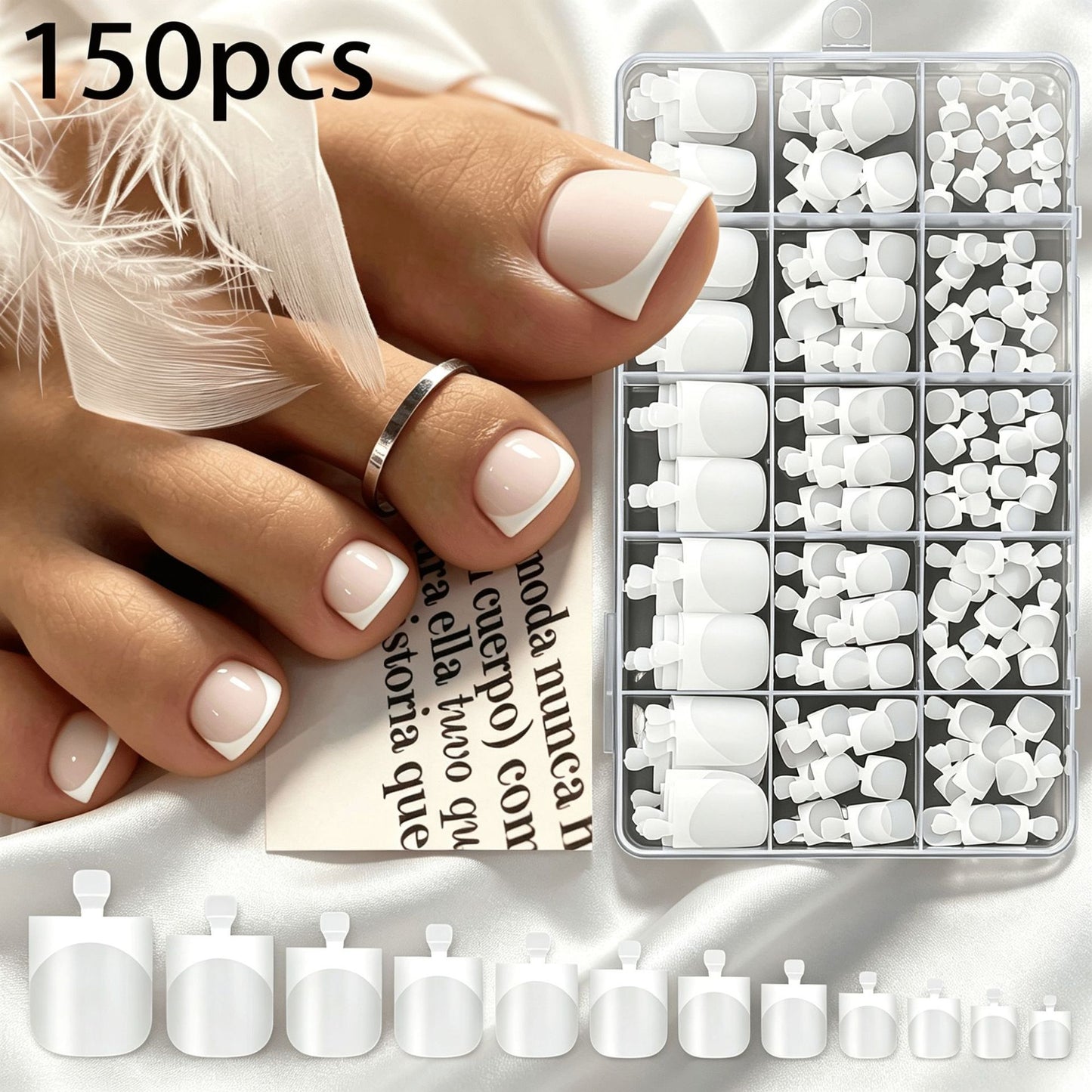 Premium Französisches Tip Kunstnagelset Brehn