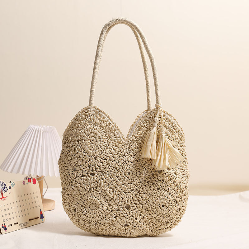 Handgefertigte Basttasche mit Strukturiertem Design Brehn