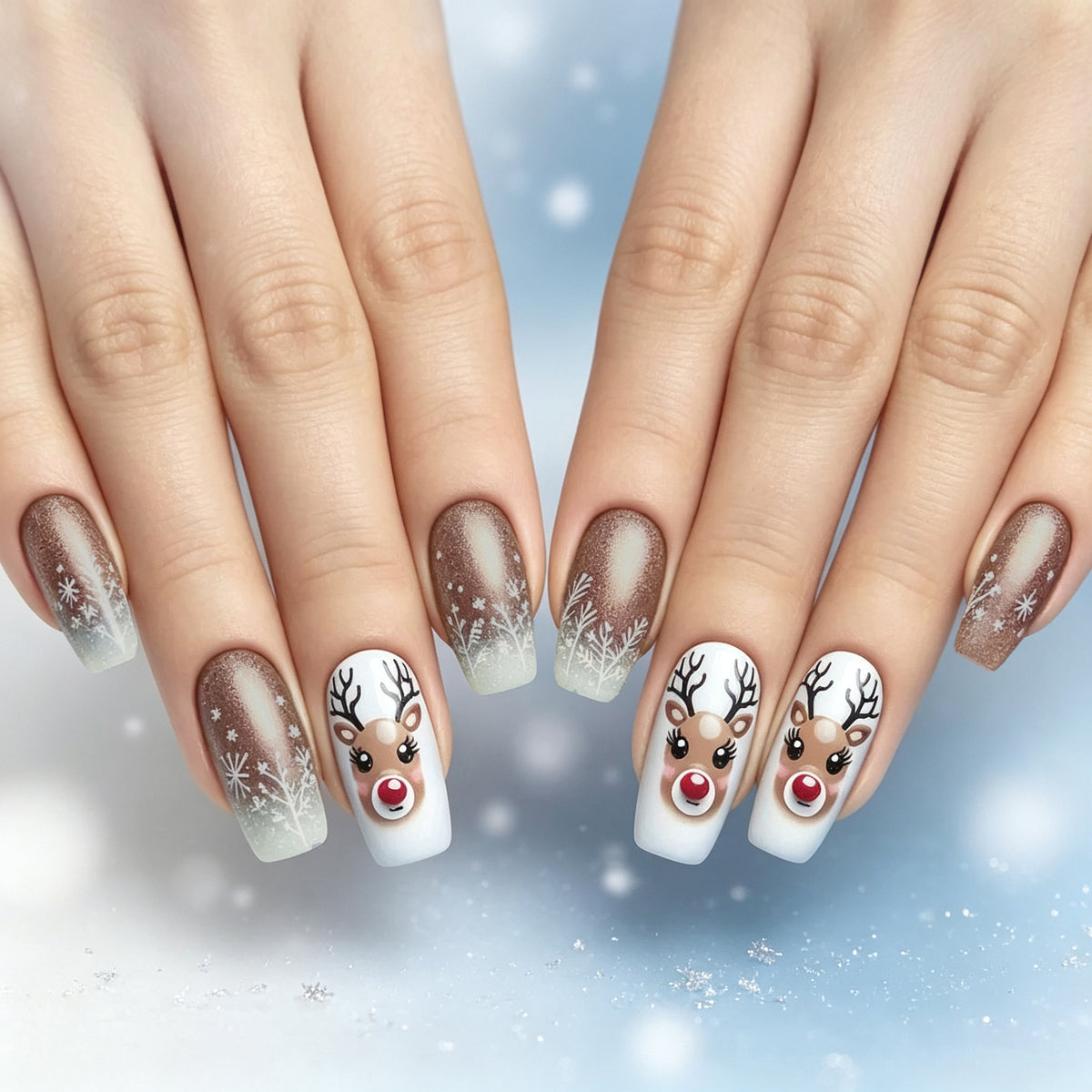 Festliches Rentier-Nageldesign Brehn