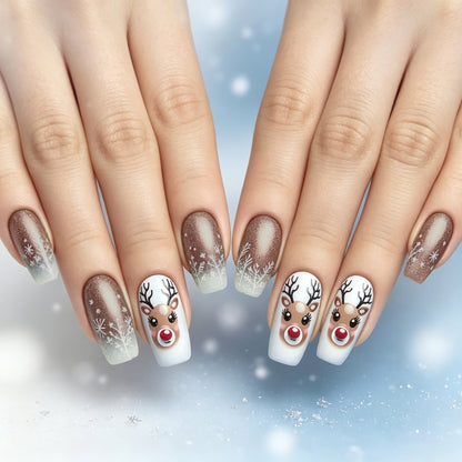 Festliches Rentier-Nageldesign Brehn