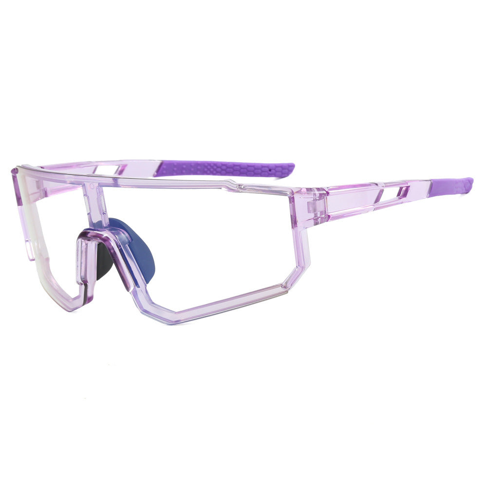 Damen sportliche Sonnenbrille im futuristischen Design mit breitem Sichtfeld Brehn