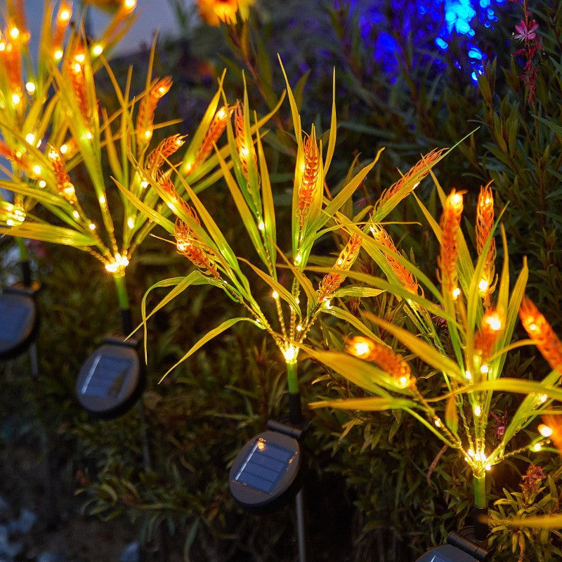 Solar LED Zier-Rispengras Gartenstecklichter mit Mikro-LED-Lichterkette und Erdspieß Brehn