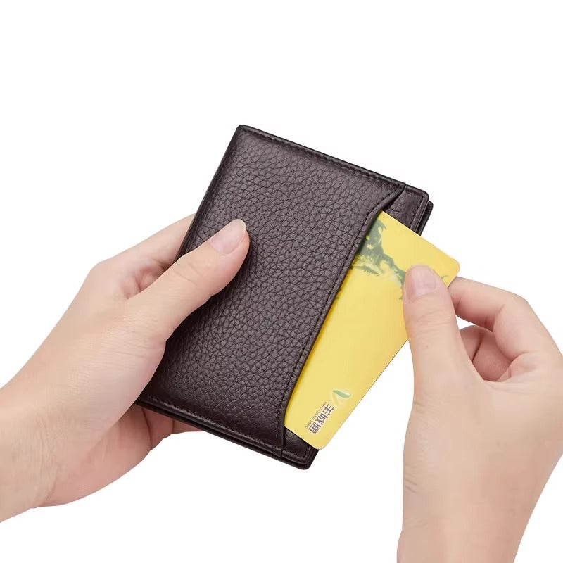 Texturiertes Leder Kartenetui Brieftasche Brehn