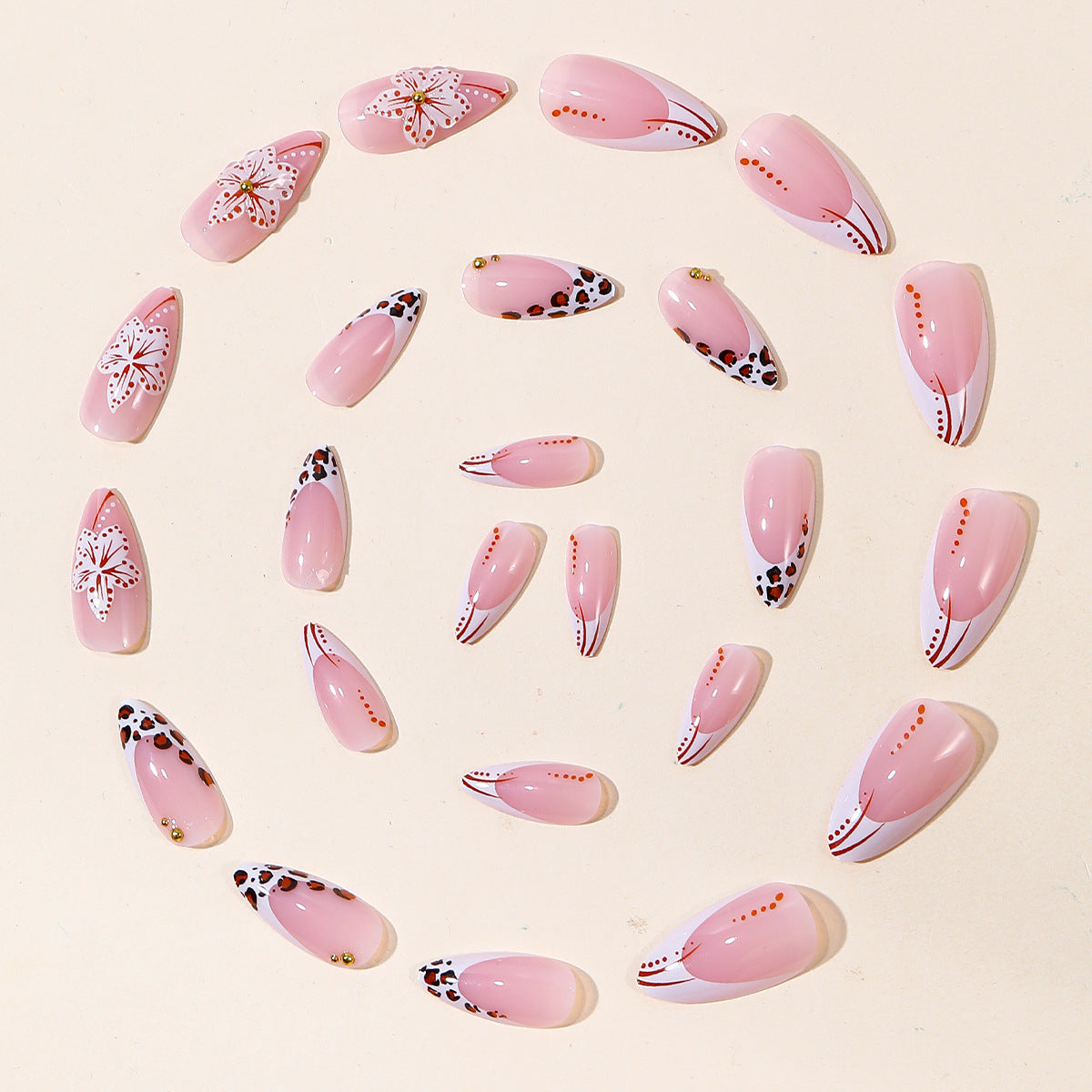Künstlerische Blumen Acryl Nail Art Brehn