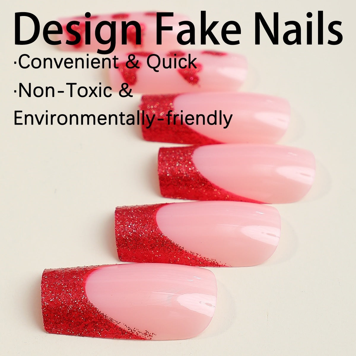 Kunstnagelset mit glamourösen Herzmotiven und Glitzerakzenten Brehn