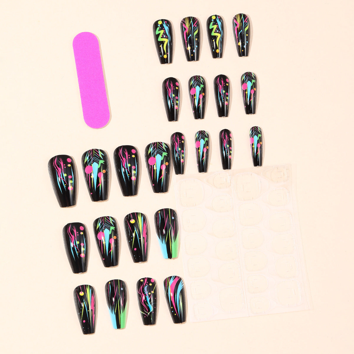 Neon Abstract Artistic Nail Art Extensions Brehn