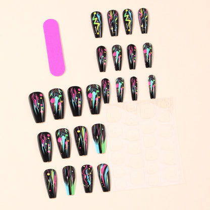 Neon Abstract Artistic Nail Art Extensions Brehn