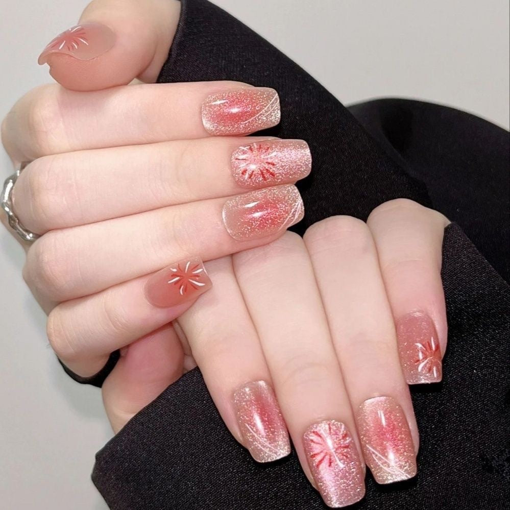 Premium Glitter Press-On Nail Set Brehn