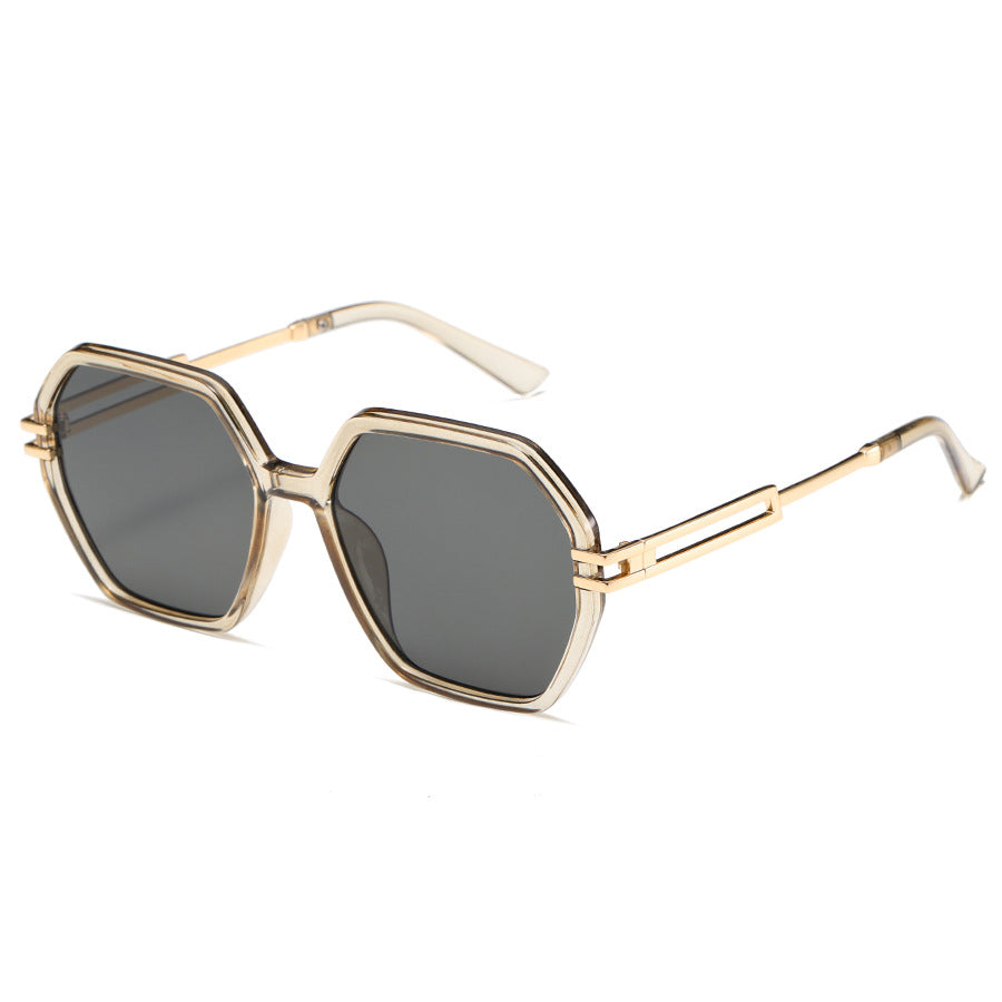 Damen modische Sonnenbrille im avantgardistischen Hexagon-Design Brehn