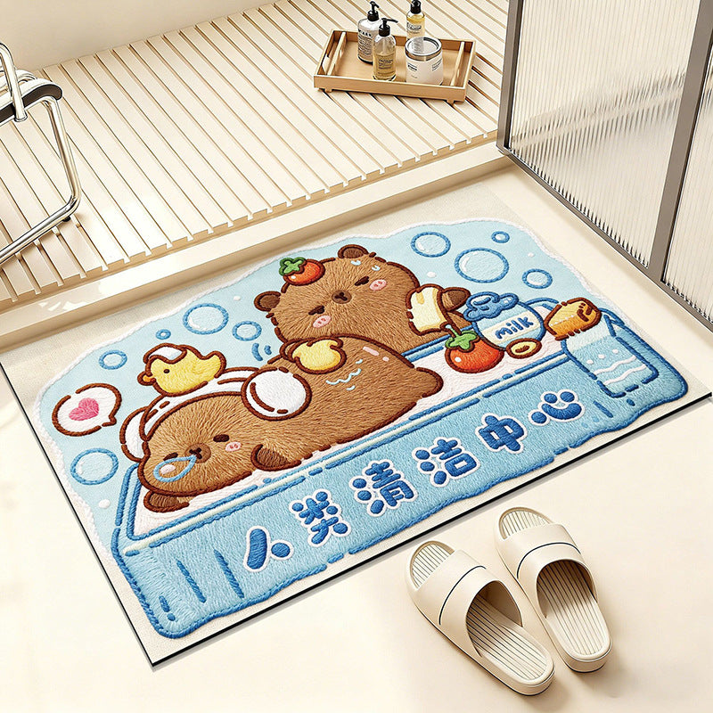 Cartoon-Frosch-Motiv Badezimmer Teppich
