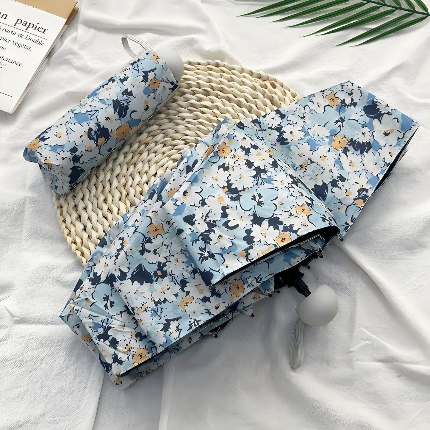 Damen Faltbarer Regenschirm mit elegantem Blumenmuster Brehn