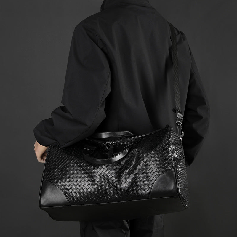 Luxuriöse Gewebte Leder Wochenend Reisel Tasche Brehn