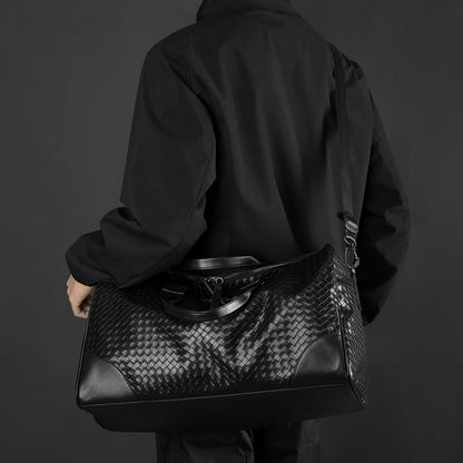 Luxuriöse Gewebte Leder Wochenend Reisel Tasche Brehn