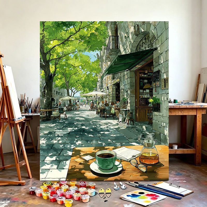 Urban Café Szene Leinwanddruck Brehn