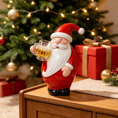Dekorative Weihnachtsmannfigur mit Bierkrug Brehn
