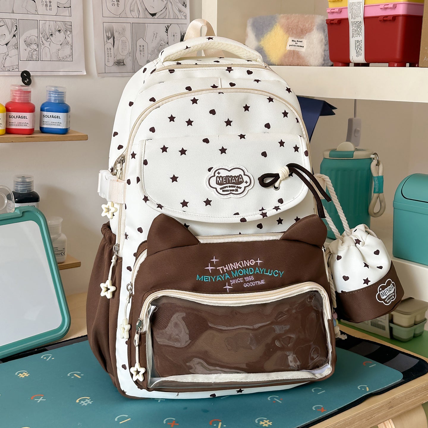 Leichtgewichtiger stylischer Rucksack mit Sternmuster