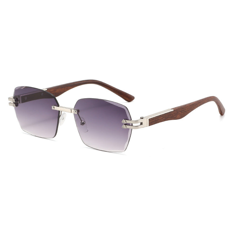 Herren elegante quadratische Sonnenbrille mit Holzarmen Brehn