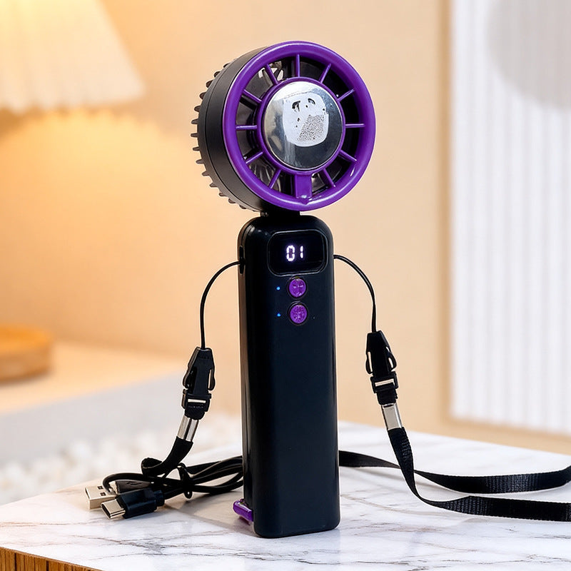 Frauen tragbarer USB-Handventilator mit digitaler Steuerungsanzeige Brehn