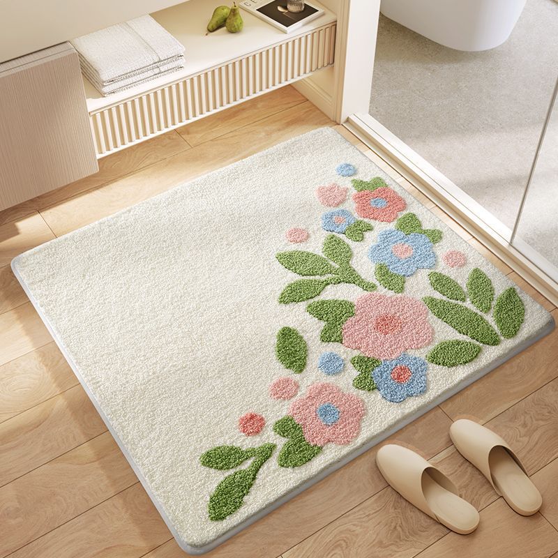 Dekorativer Floral Muster Badteppich