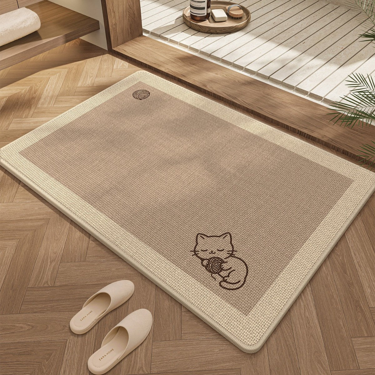 Süßes Katzen-Design Badezimmermatte Brehn