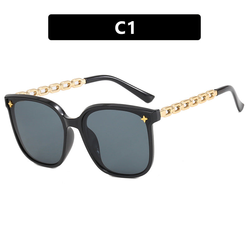 Damen modische Sonnenbrille mit trendigem Kettenrahmen Brehn