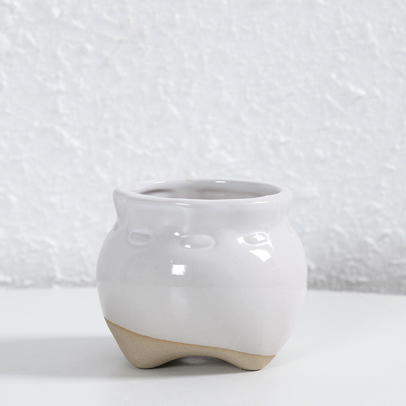 Zeitgenössische Kurvenkeramische Vase Brehn