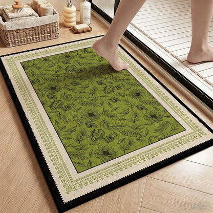 Vintage Botanische Florale Badematte