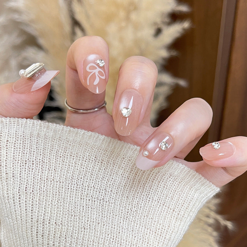 Elegante mit Strass verzierten Press-On Nägel Brehn