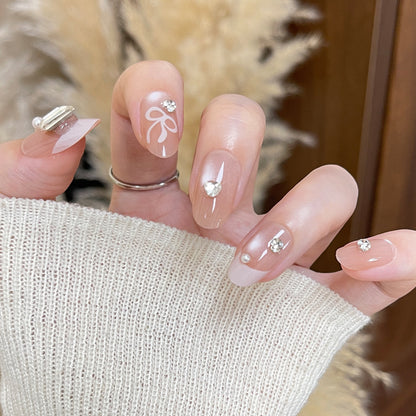 Elegante mit Strass verzierten Press-On Nägel Brehn