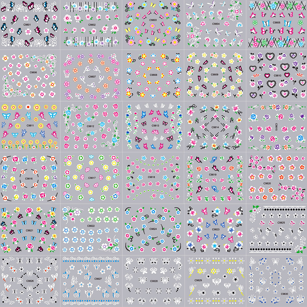 Kreative Nagelkunst Aufkleber Sammlung