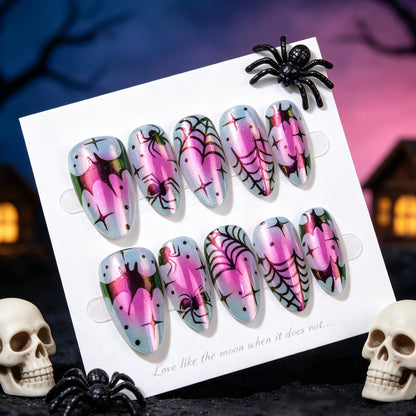 Künstlerisches Halloween-Thema Press-On Nageldesign Brehn