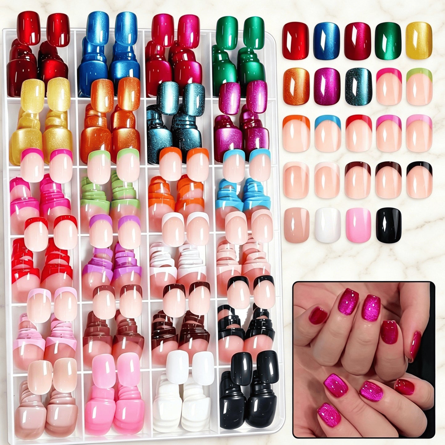 Multi-Style Press-On Nail Art Set Brehn