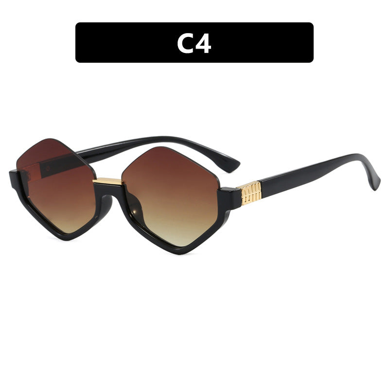 Damen modische Sonnenbrille mit trendy sechseckigem Rahmen und schützenden Gläsern Brehn