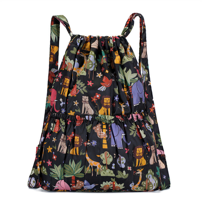 Blumenmuster Zugbeutel Rucksack Brehn