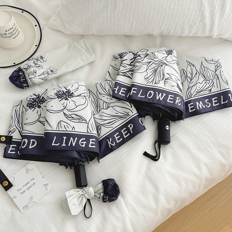 Damen Faltbarer Regenschirm mit kreativem Kunstdesign Brehn