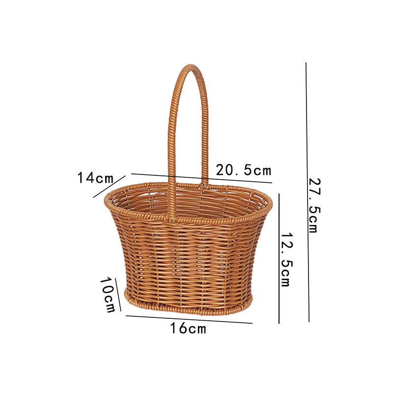 Handgefertigter Rattan Aufbewahrungskorb mit Griff Brehn